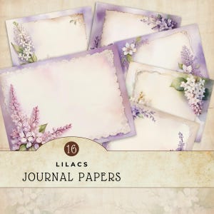 Digitale papierset met seringen, bloemen plakboekachtergronden, commercieel gebruik, direct downloaden, voorraad kaarten maken