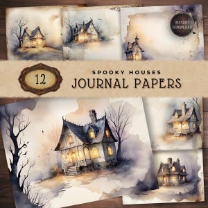 Haunted House Junk Journal Papers: Spooky Halloween Ephemera (Digital Download)