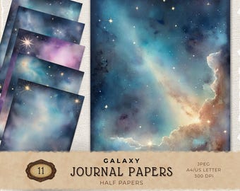 Galaxy Scrapbook Paper: Space Backgrounds, Junk Journal (Digital Download)