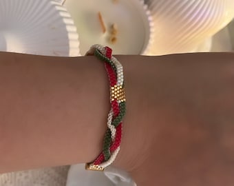 christmas/ Delica beads bracelet/boho seed bead flat bracelet/woven loom jewelry/Stylish Beaded Miyuki summer Bracelets Sets