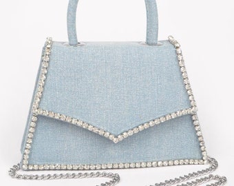 Denim Rhinestone Novelty Purse