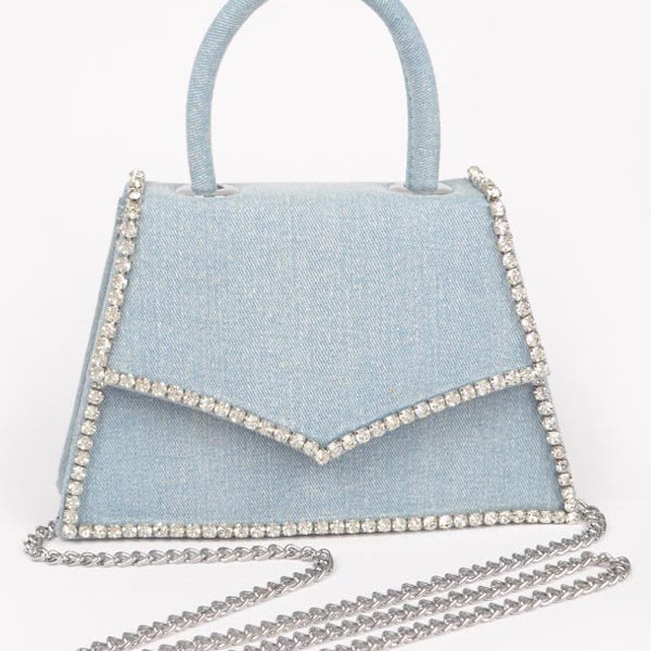 Denim Rhinestone Novelty Purse