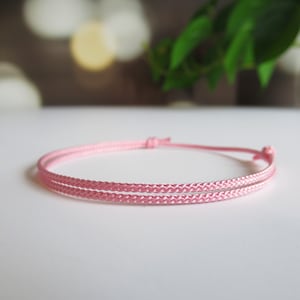 Pink Surfer Bracelet, skinny armband, 1.5mm bracelet, waterproof friendship band