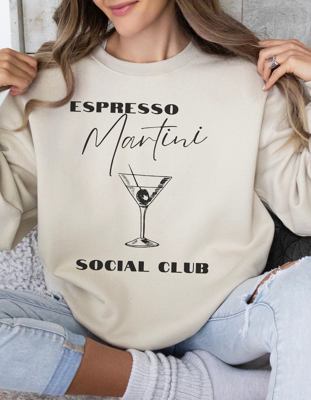 Tini Time, Espresso Martini Social Club Crewneck, Coffee Enthusiasts