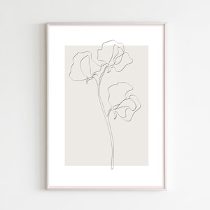 Neutral Wall Art Prints,Botanical Line Art Printable,boho wall decor, minimalist decor, Fine Line floral,bedroom decor, living room wall art