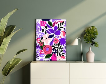 Henri Matisse Floral Art Print, Modern Abstract Flowers (Digital Download)