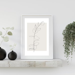 Neutral Wall Art Prints,Botanical Line Art Printable,boho wall decor, minimalist decor, Fine Line floral,bedroom decor, living room wall art