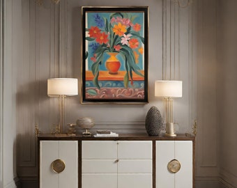 Henri Matisse Floral Art Print, Colorful Vase Painting (Digital Download)