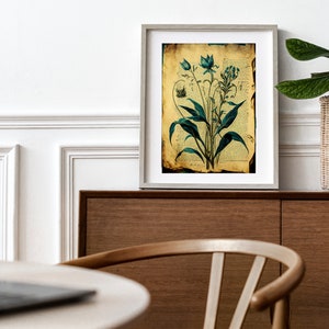 Vintage Garden Poster,Botanical Plant,Botanical poster Printable, Flowers Poster, Botanical Prints Wildflower, Floral Wall Art,  Floral Art,