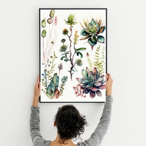 Watercolor Botanical Print, Sage Green, Beige, Wild Flowers Art, Boho Floral Printable, Modern Home Decor, Wildflower Posters Art Set