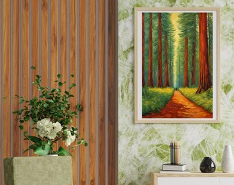 Van Gogh Redwood Forest Poster, Impressionist Wall Art (Digital Download)