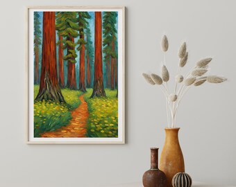 Van Gogh Redwood Forest Poster, Impressionist Art Print (Digital Download)