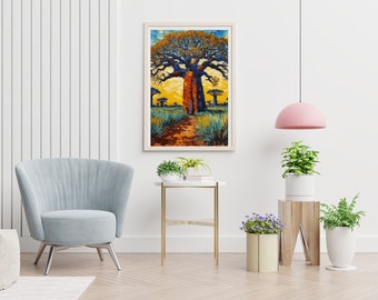 Vincent Van Gogh Baobab Tree Poster, Impressionist Wall Art (Digital Download)