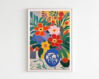 Henri Matisse Flower Print, Colorful Vase Still Life (Digital Download)