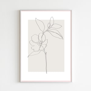 Neutral Wall Art Prints,Botanical Line Art Printable,boho wall decor, minimalist decor, Fine Line floral,bedroom decor, living room wall art