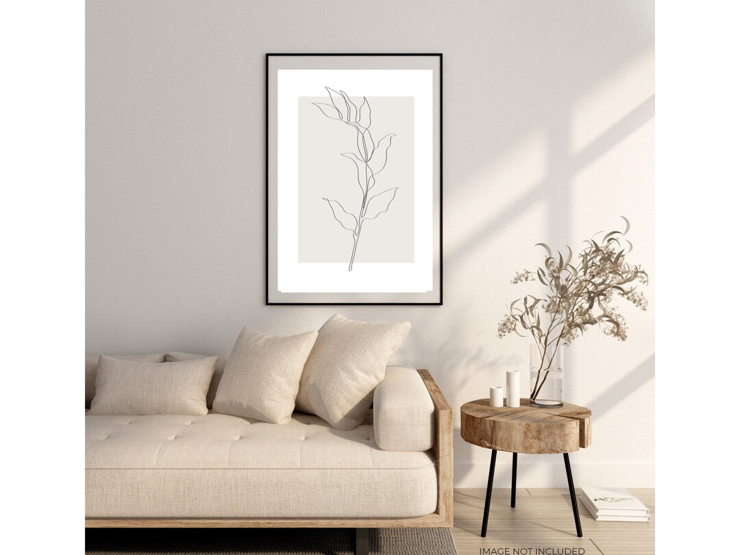 Botanical Line Art Print, Neutral Boho Decor (digital Download) - Etsy