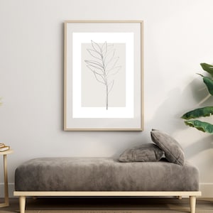 Neutral Wall Art Prints,Botanical Line Art Printable,boho wall decor, minimalist decor, Fine Line floral,bedroom decor, living room wall art