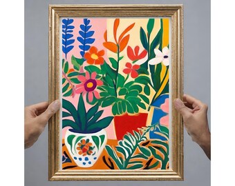 Henri Matisse Print, Colorful Flower Art, Modern Home Decor (Digital Download)