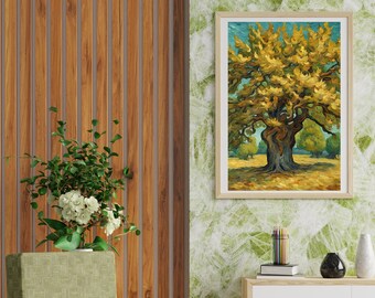 Van Gogh Oak Tree Poster, Impressionist Fine Art Print (Digital Download)