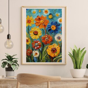 Cartel de Vincent Van Gogh, Jarrón con flores, Pinturas de Van Gogh, Descarga digital, Arte de Van Gogh, Arte de pared impresionista, Obra de arte de Van Gogh
