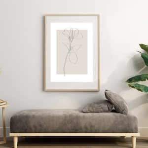 Neutral Wall Art Prints,Botanical Line Art Printable,boho wall decor, minimalist decor, Fine Line floral,bedroom decor, living room wall art