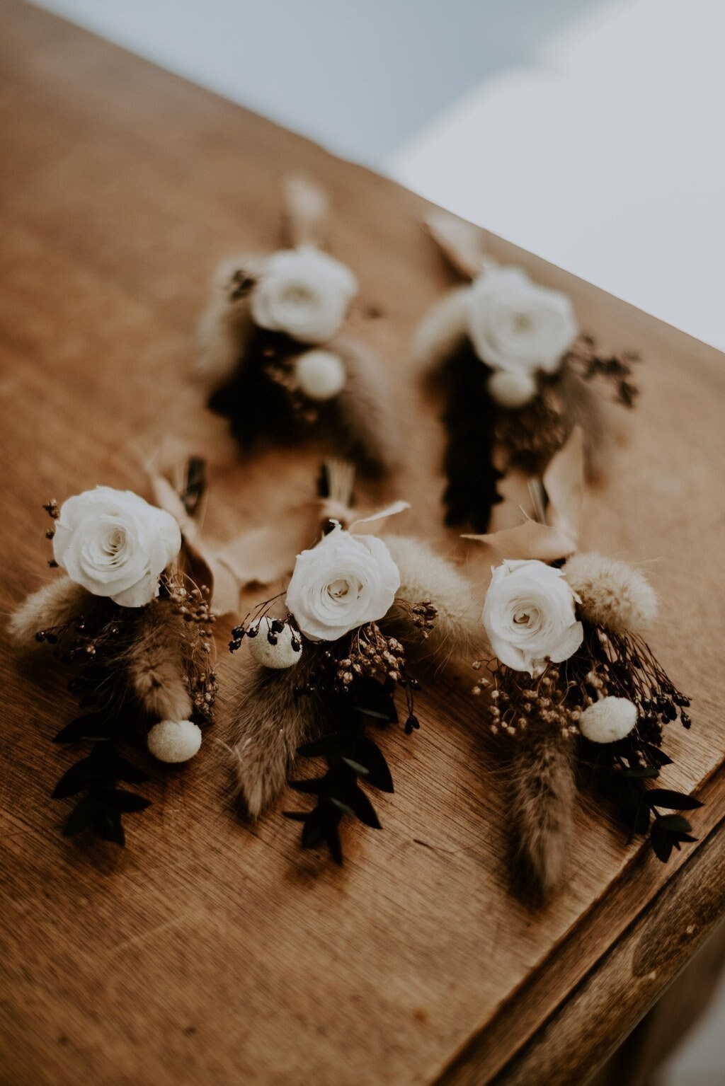 Dried flower boutonniere, wedding accessory for him