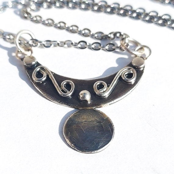 Double Moon Necklace Oxidised Crescent and Full Moon in Sterling Silver Alchemy Moon Pendant Necklace Eclipse Necklace Etsy Canada