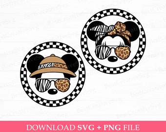 Safari Mouse Family Trip Svg, Animal Kingdom Png (Digital Download)