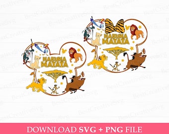 Lion King Hakuna Matata SVG, gezinsvakantie, png (direct downloaden)