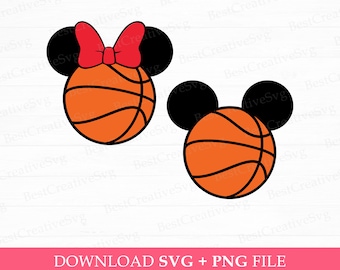 Lot de souris de basket-ball SVG, voyage en famille, mode Vacay (fichiers SVG PNG)