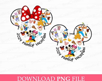Mouse and Friends Family Vacation 2024 PNG (Digital Download)