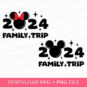 Family Trip 2024 Svg, Family Vacation Svg, Mouse Ear Couple Svg, Vacay Mode, Png Svg Files For Print, Instant Download