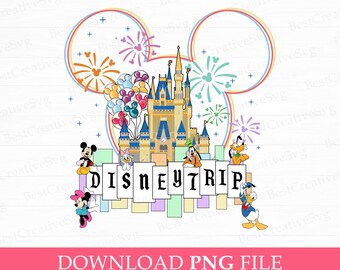 Mouse and Friends Magical Kingdom Trip PNG (Digital Sublimation File)