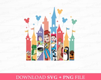 Amigos de juguete Svg, Reino mágico Svg, Viaje familiar 2024 Svg, Globos de orejas de ratón Svg, Vacaciones familiares Svg, Archivos Svg Png para sublimación