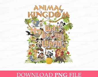 Mickey and Friends Animal Kingdom PNG: Family Trip (Digital File)