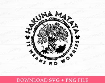 Hakuna Matata SVG, familievakantie ontwerp (SVG, PNG)