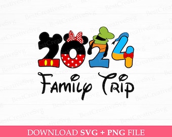 2024 gezinsuitstapje Svg, familievakantie Svg, Magical Kingdom Svg, Vacay Mode Svg, muisoor 2024 Svg, Png Svg-bestanden om af te drukken