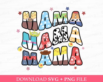 Toy Friends Mama Svg, Family Vacation Svg, Mama Birthday Svg, Curved Mama Svg, Cowgirl Mom Svg, Svg Png Files For Sublimation