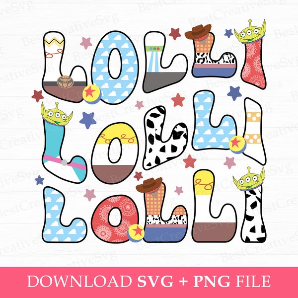 Toy Friends Lolli Svg, Wavy Lolli Letter Svg, Family Trip Svg, Family Vacation Svg, Doodle Lolli Svg, Vacay Mode, Svg Png Files For Print