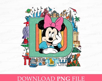 Cute Miss Mouse PNG, Family Vacation Retro Design (Instant Download)