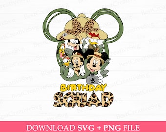 Safari Birthday Squad SVG, Mouse and Friends, PNG Files (Digital Download)