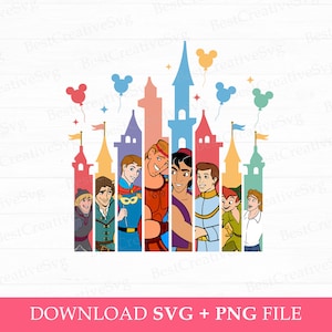 Magical Kingdom Svg, Prince Svg, Family Trip 2024 Svg, Family Vacation Svg, Mouse Ear Balloons Svg, Png Svg Files For Sublimation