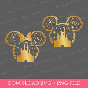 Family Vacation 2025 Svg, Magical Kingdom Svg, Family Trip Svg, Mouse Ear and Bow Svg, Vacay Mode, Png Svg Files For Print, Instant Download