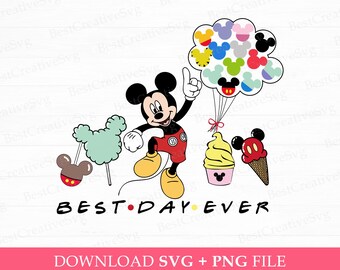 Best Day Ever Svg, Happy Mouse Svg, Snacks and Balloons Svg, Family Trip Svg, Family Vacation Svg, Png Svg For Sublimation, Instant Download