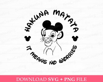 Hakuna Matata SVG, wilde reis, gezinsvakantie (SVG-png-bestanden)