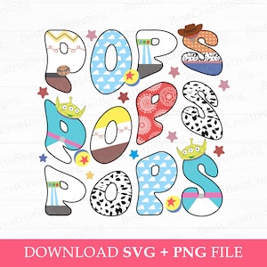 Toy Friends Pops Svg, Wavy Pops Letter Svg, Family Trip Svg, Férias em Família, Modo Vacay, Arquivo Png Para Sublimação, Download Instantâneo Svg Png