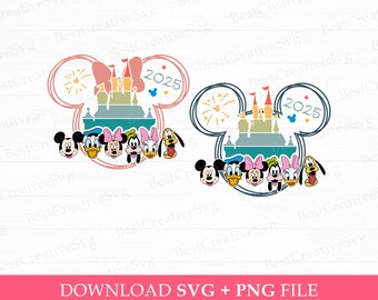 Magical Kingdom Family Trip 2025 SVG, Mouse Friends PNG (Instant Download)