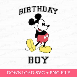 Birthday Boy Svg, Retro Mouse Birthday Svg, Cute Mouse Svg, Family Birthday Svg, Png Svg Files For Print, Instant Download
