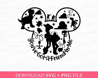 Cowboy and Friends Mouse Ear SVG, Family Vacation Svg, PNG Files (Digital Download)