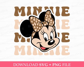 Leopard Schleife Maus Familienausflug SVG, Retro Urlaub PNG (Instant Download)